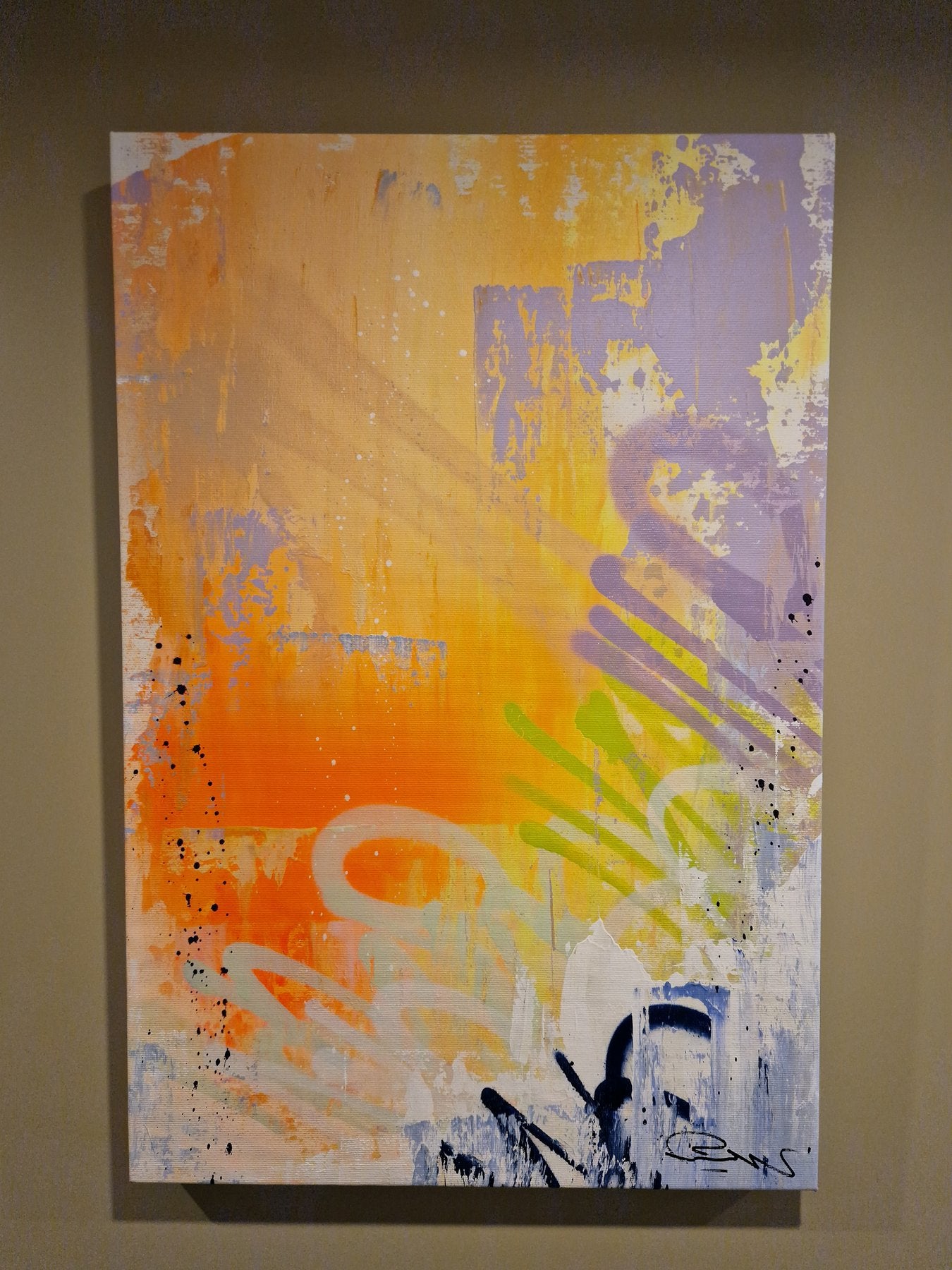 Mr Oreke - FRESH PAINT - Acrylic and spray paint on cotton canvas