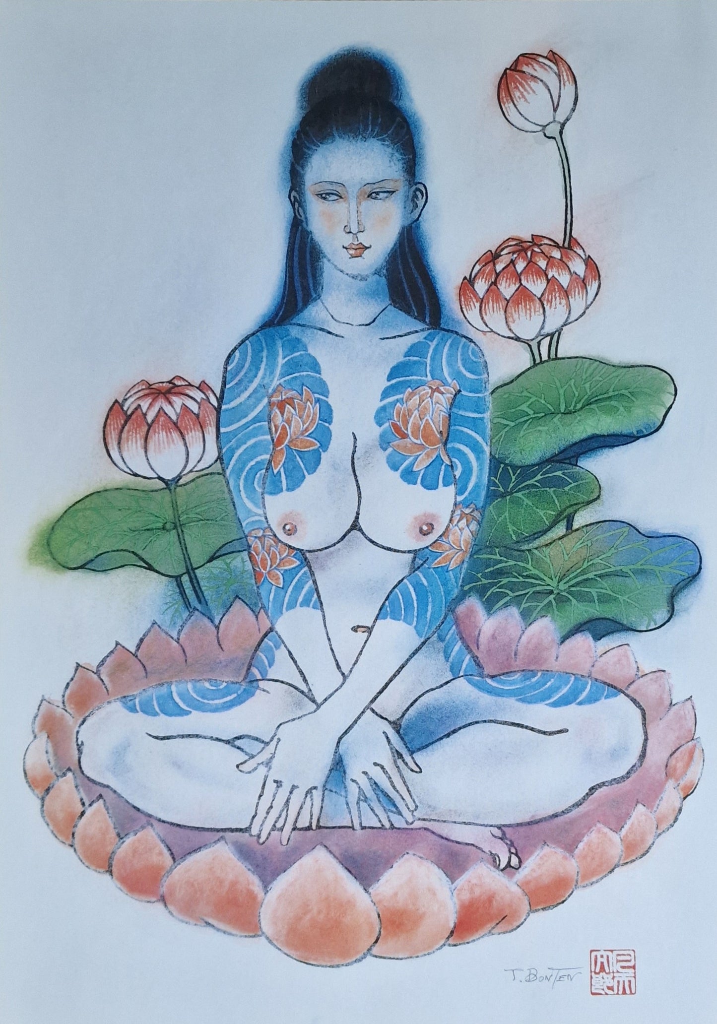 Litografías (12) Bonten Taro - Colección de encantadoras bellezas tatuadas - Japón - Década de 1970-1980