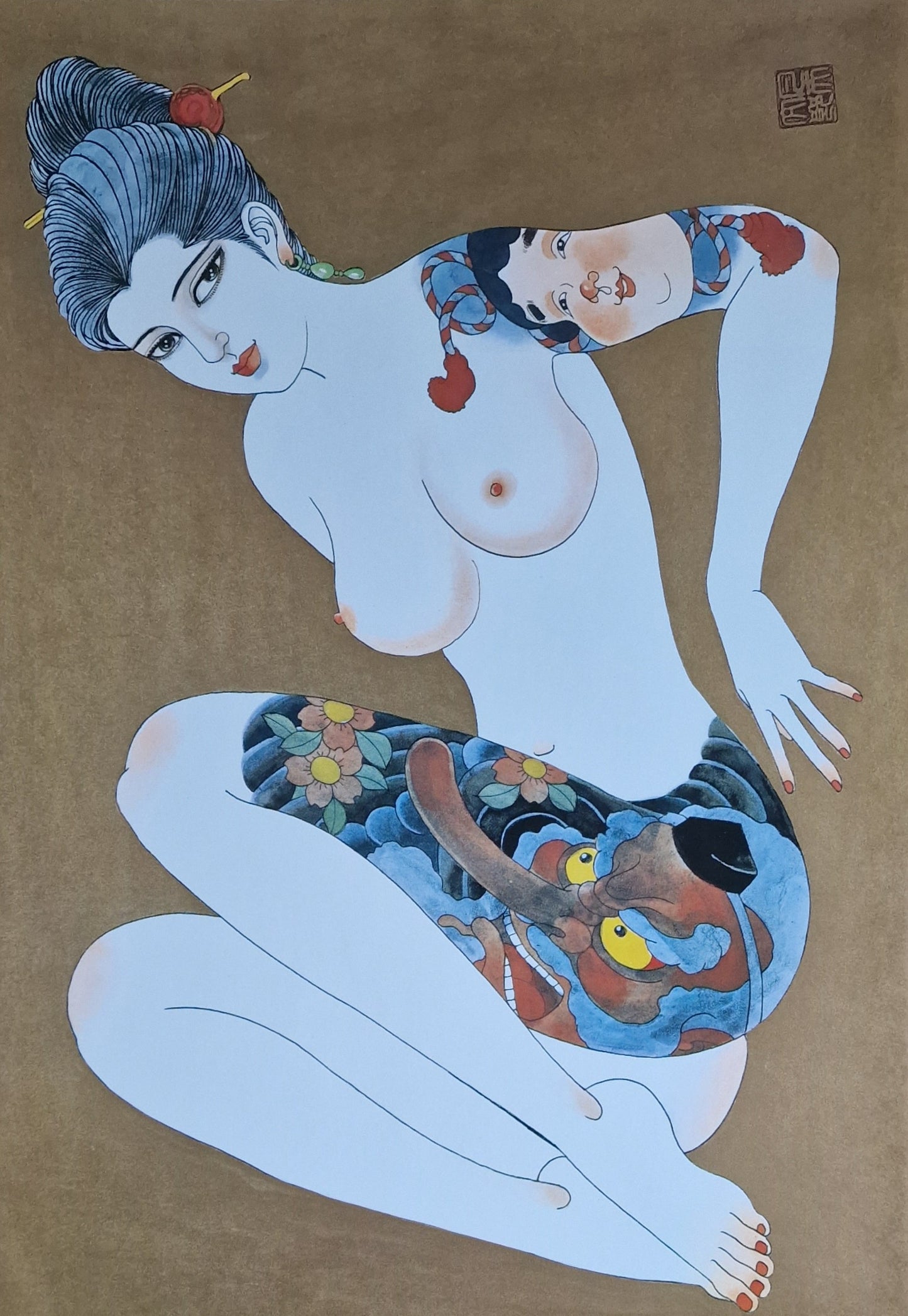 Litografías (12) Bonten Taro - Colección de encantadoras bellezas tatuadas - Japón - Década de 1970-1980