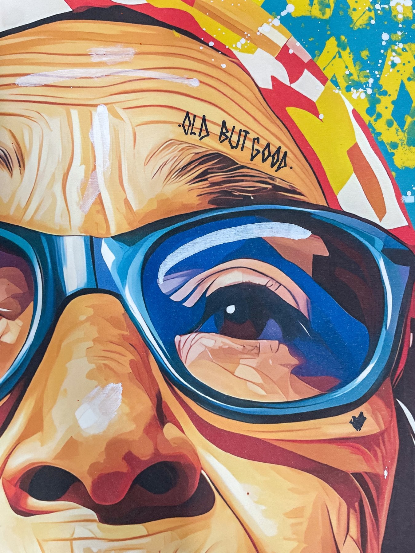 M51 - "En memoria de todos los refugiados" - Obra de arte única pintada sobre impresión - 2024