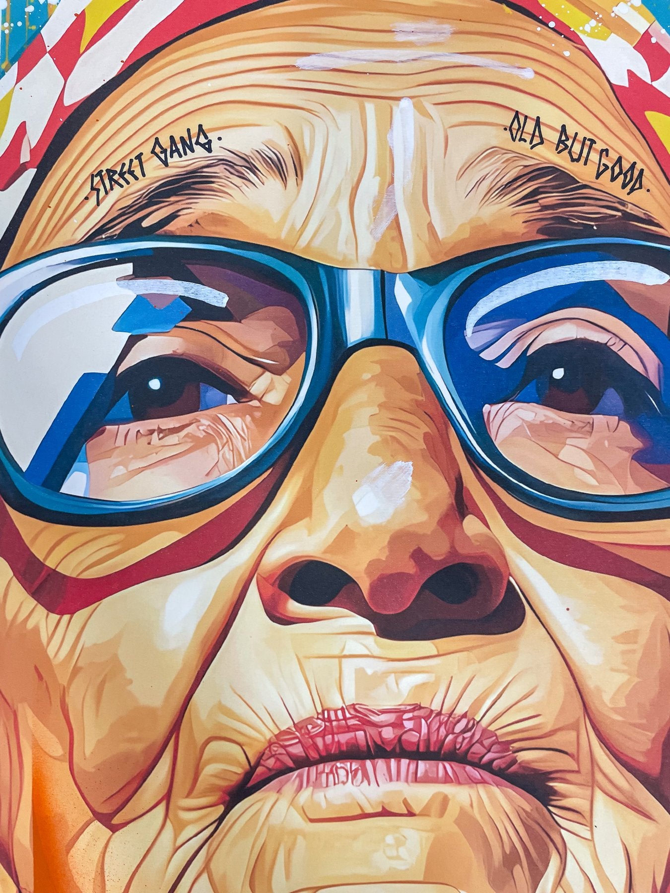 M51 - "En memoria de todos los refugiados" - Obra de arte única pintada sobre impresión - 2024