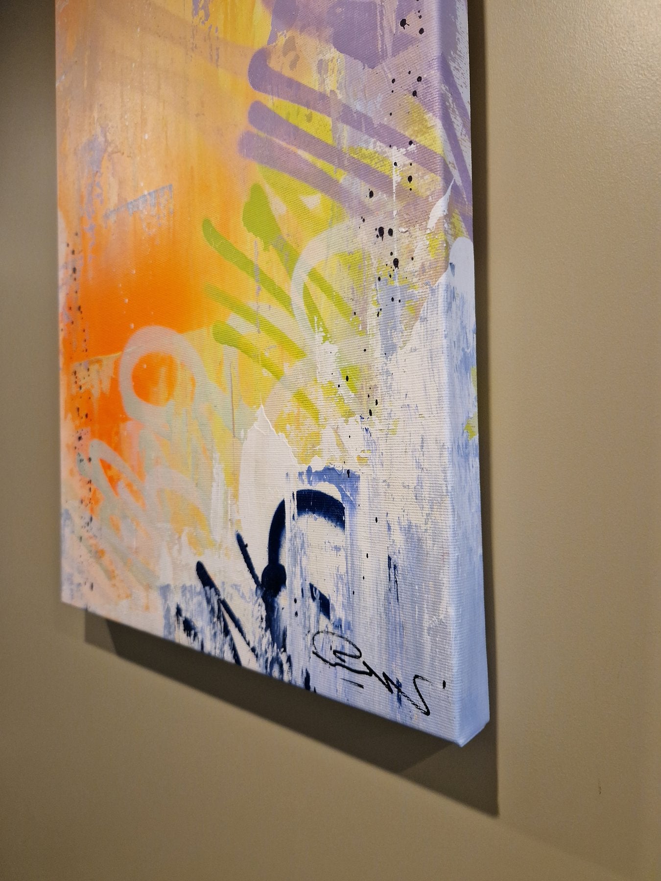 Mr Oreke - FRESH PAINT - Acrylic and spray paint on cotton canvas