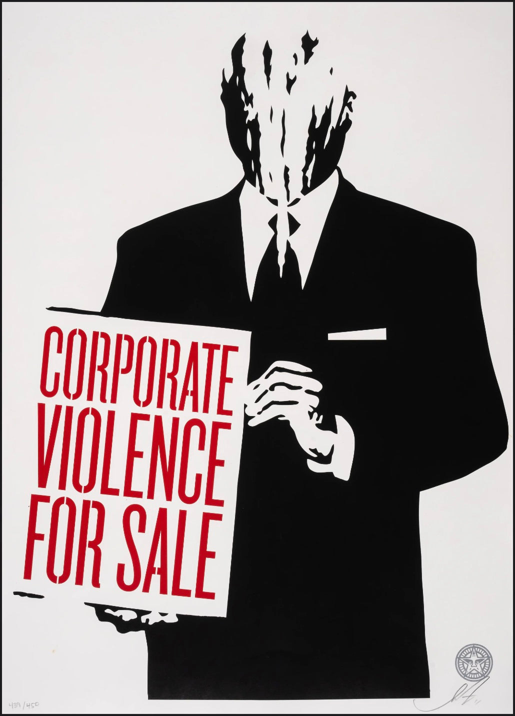 Shepard Fairey - Violencia corporativa en venta - Edición de 450 - 2011