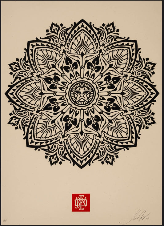 Shepard Fairey -  Mandala Ornament 2 Cream - 2010