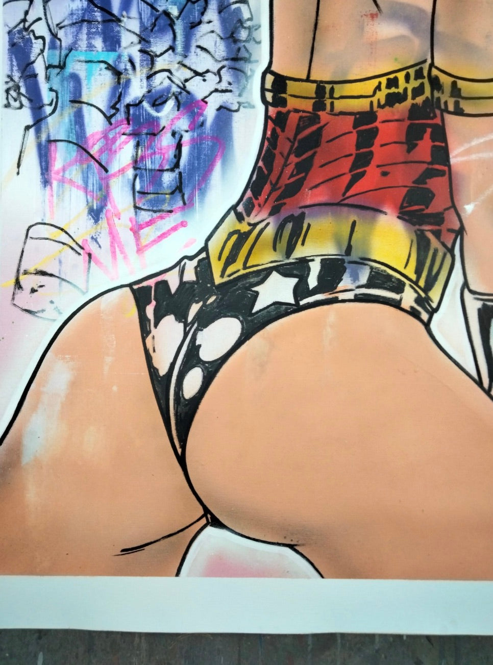 Hipo - Wonder Woman - It's always the right time to give a little love - Spray paint and acrylic