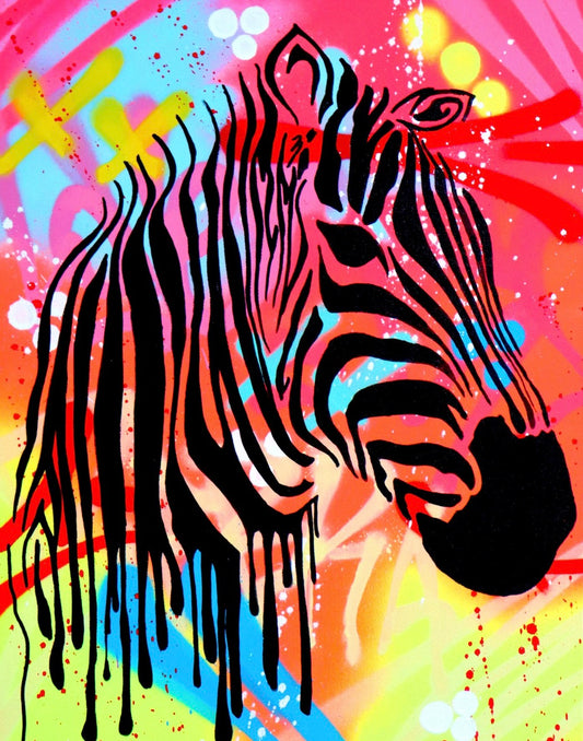 Socrates - Zebries - Spray paint, acrylic, marker