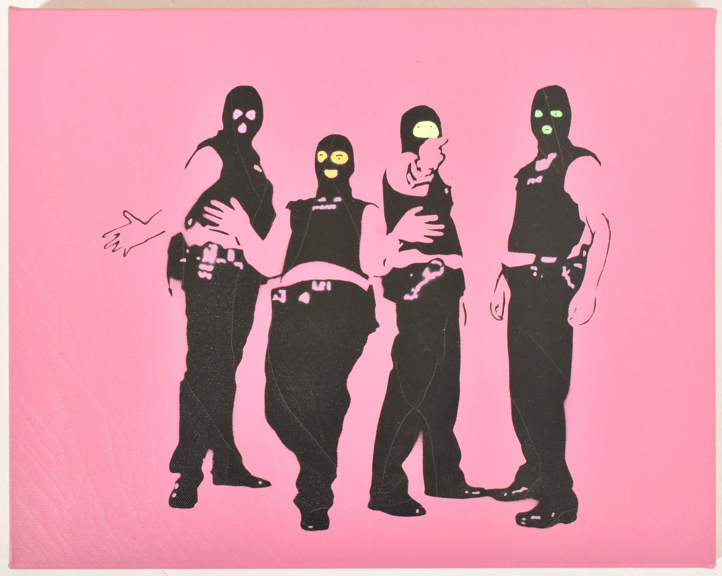 Adam Koukoudakis - Cheeky Fuckin Pigz - Pintura en aerosol sobre lienzo - 2008
