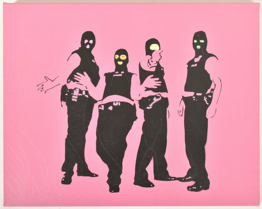 Adam Koukoudakis - Cheeky Fuckin Pigz - Spray paint on canvas