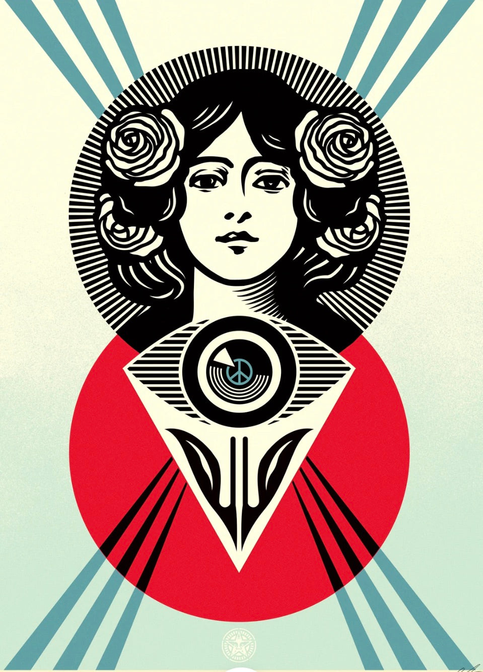 Shepard Fairey - Third Eye Open Holiday - Screen print on Speckletone paper - Signed Numbered edition of 550 - 2024