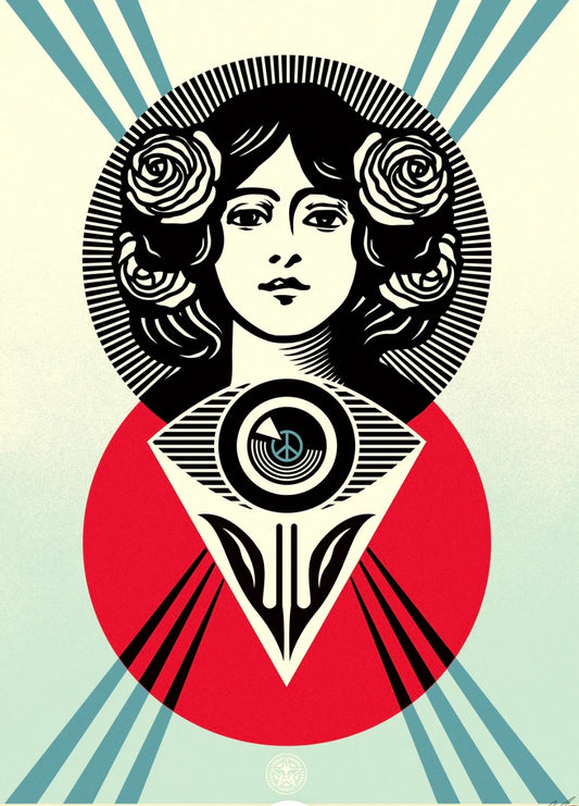 Shepard Fairey - Third Eye Open Holiday - Screen print on Speckletone paper -  Signed Numbered edition of 550 - 2024