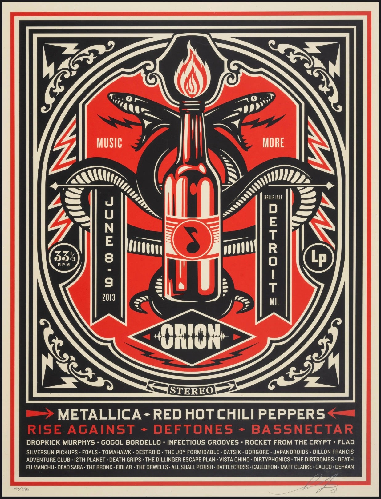 Shepard Fairey - Orion - Screenprint in red and black - Limited edition of 350 - 2013