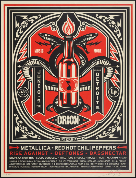 Shepard Fairey - Orion - Screenprint in red and black - Limited edition of 350 - 2013