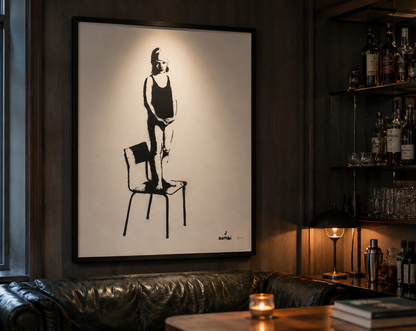 Bambi – Girl on Chair (2013) - Stencil and spray paint