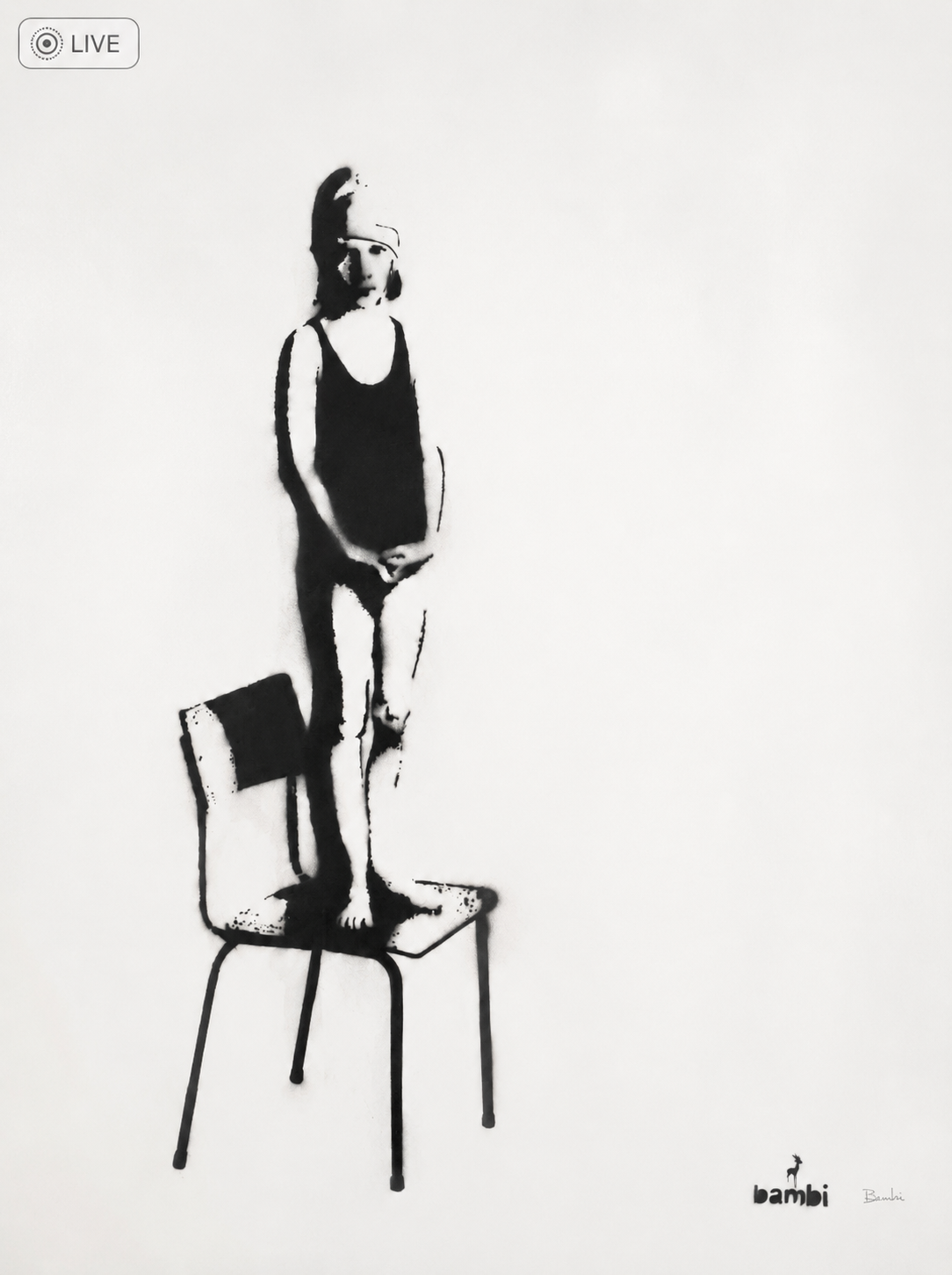 Bambi – Girl on Chair (2013) - Stencil and spray paint