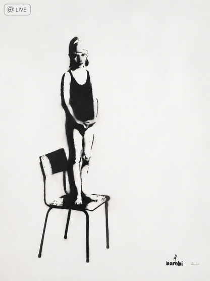 Bambi – Girl on Chair (2013) - Stencil and spray paint