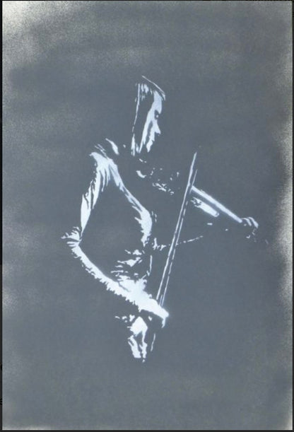 SPQR - Violin Player - Unique stencil on card, signed to the reverse - 2008