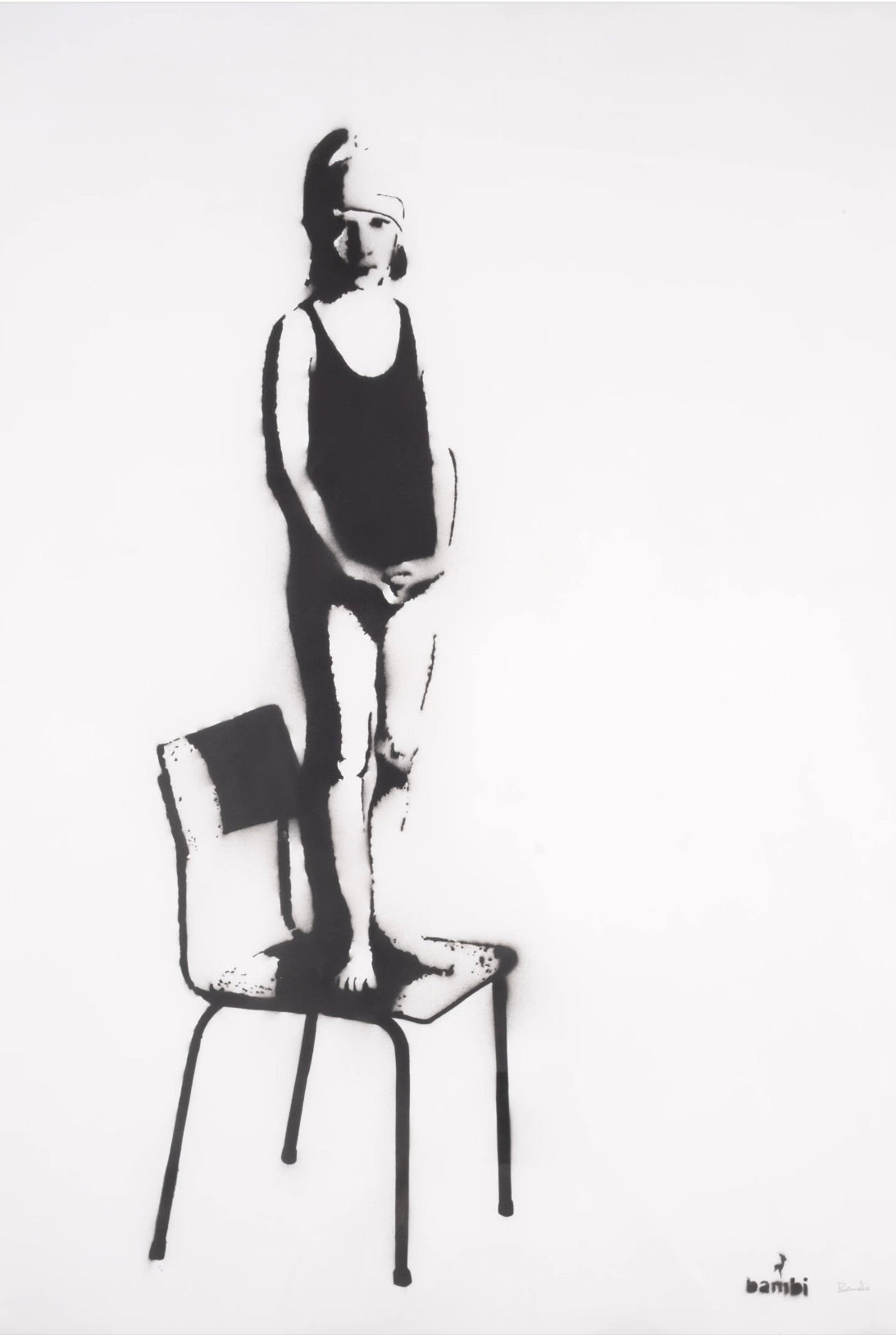 Bambi – Girl on Chair (2013) - Stencil and spray paint